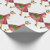 1950 Vintage Weihnachtsfrau Geschenkpapier (Ecke)