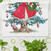 1950 Vintage Weihnachtsfrau Geschirrtuch (Gefaltet)