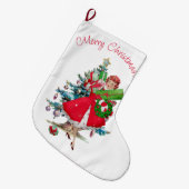 1950 Vintage Weihnachtsfrau Großer Weihnachtsstrumpf (Vorderansicht (hängend))