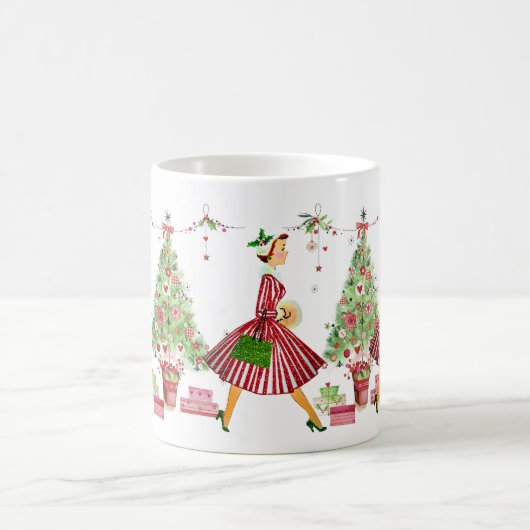 1950 Vintage Weihnachtsfrau Kaffeetasse (Mittel)