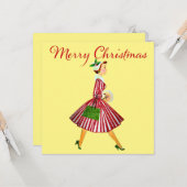 1950 Vintage Weihnachtsfrau Karte (Vorderseite/Rückseite Beispiel)