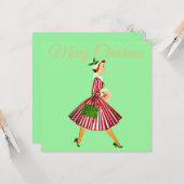 1950 Vintage Weihnachtsfrau Karte (Vorderseite/Rückseite Beispiel)