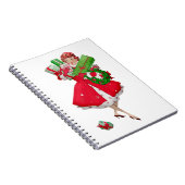 1950 Vintage Weihnachtsfrau Notizblock (Rechte Seite)