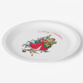 1950 Vintage Weihnachtsfrau Pappteller (Schrägansicht)