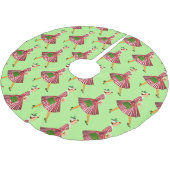 1950 Vintage Weihnachtsfrau Polyester Weihnachtsbaumdecke (Schrägansicht)