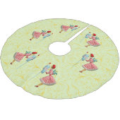 1950 Vintage Weihnachtsfrau Polyester Weihnachtsbaumdecke (Schrägansicht)