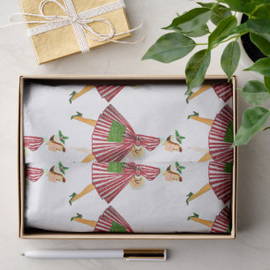 1950 Vintage Weihnachtsfrau Seidenpapier