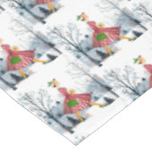 1950 Vintage Weihnachtsfrau Tischdecke (Schrägansicht)