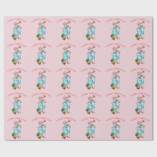 1950 Vintage Weihnachtsgrüße der Frau Geschenkpapier (Flach)