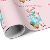 1950 Vintage Weihnachtsgrüße der Frau Geschenkpapier (Rolleneckpunkt)