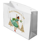 1950 Vintage Weihnachtsgrüße der Lady Große Geschenktüte (Rückseite Schrägansicht)