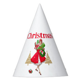 1950 Vintage Weihnachtsgrüße der Lady Partyhütchen