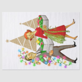 1950 Vintager Mann und weibliches Paar Seidenpapier