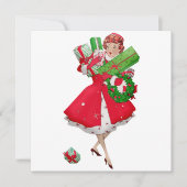 1950 Vintager Weihnachtskauf für Frauen Karte (Vorderseite)