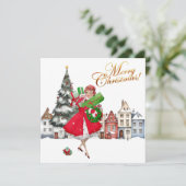 1950 Vintager Weihnachtskauf für Frauen Karte (Stehend Vorderseite)