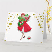 1950 Vintager Weihnachtskauf für Frauen Karte (Gelbe Blume)