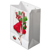 1950 Vintager Weihnachtskauf für Frauen Mittlere Geschenktüte (Vorderseite Schrägansicht)