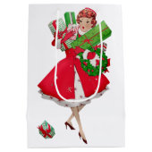 1950 Vintager Weihnachtskauf für Frauen Mittlere Geschenktüte (Rückseite)