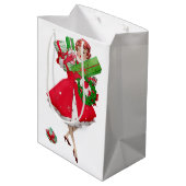 1950 Vintager Weihnachtskauf für Frauen Mittlere Geschenktüte (Rückseite Schrägansicht)