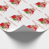 1950 Vintages Paar mit Weihnachtsgeschenksack Geschenkpapier (Ecke)