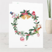 1950 Vintages Paar mit Weihnachtsgeschenksack Karte (Rückseite)