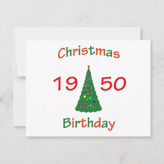 1950 Weihnachten Geburtstag (Vorderseite)