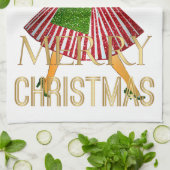 1950 Weihnachten Vintage Lady Frohe Weihnachten Geschirrtuch (Gefaltet)