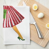 1950 Weihnachten Vintage Lady Frohe Weihnachten Geschirrtuch (Viertel Falte)