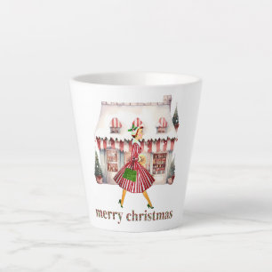 1950 Weihnachten Vintage Lady Shopping Milchtasse