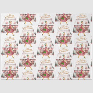 1950 Weihnachten Vintage Lady Shopping Seidenpapier