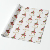 1950 Weihnachtsfrau Frohe Weihnachten Geschenkpapier (Ungerollt)