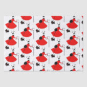 1950 Weihnachtsfrau mit Dog Wrapping Pape Seidenpapier (Vorderseite)