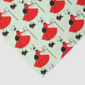 1950 Weihnachtsfrau mit Dog Wrapping Pape Seidenpapier (Detail)