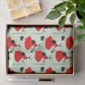 1950 Weihnachtsfrau mit Dog Wrapping Pape Seidenpapier (Geschenk)