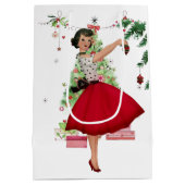 1950 Weihnachtsfrau mit Weihnachtsbaum Mittlere Geschenktüte (Rückseite)