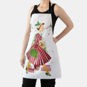 1950 Weihnachtsfrau mit Weihnachtsbaum Schürze (InSitu)