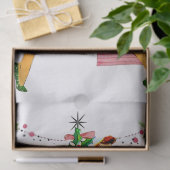 1950 Weihnachtsfrau mit Weihnachtsbaum Seidenpapier (Geschenk)