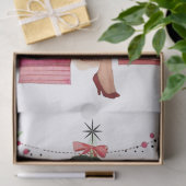 1950 Weihnachtsfrau mit Weihnachtsbaum Seidenpapier (Geschenk)