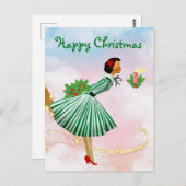 1950 Weihnachtsfrau Postkarte (Vorne/Hinten)