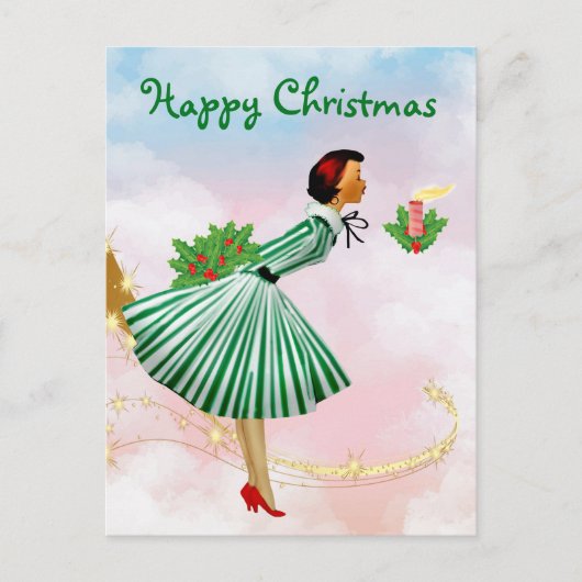 1950 Weihnachtsfrau Postkarte (Vorderseite)