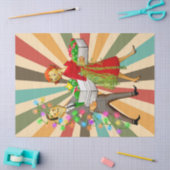 1950 Weihnachtskuppel mit Retro-Hintergrund Seidenpapier (Basteln)