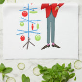 1950 Weihnachtsmann mit Martini-Glas Geschirrtuch (Gefaltet)