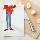 1950 Weihnachtsmann mit Martini-Glas Geschirrtuch (Viertel Falte)