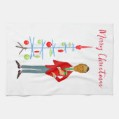 1950 Weihnachtsmann mit Martini-Glas Geschirrtuch (Horizontal)
