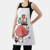 1950 Weihnachtsweihnachtskarte Lady Holiday Card Schürze (InSitu)