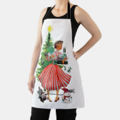 1950 Weihnachtsweihnachtskarte Lady Holiday Card Schürze (InSitu)