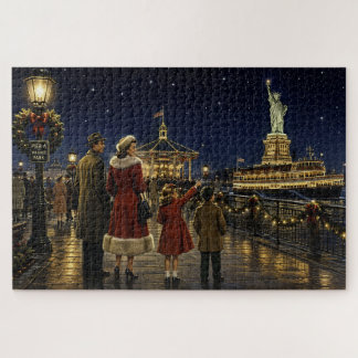 1950er amerikanische Weihnachten Statue of Liberty Puzzle