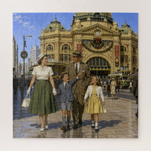 1950er Aussie Weihnachten Flinders Street Station Puzzle