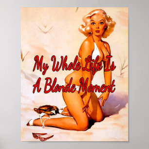 1950er Blondine am Strand von Gil Elvgren Poster