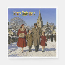 1950er britische Familie Weihnachten Kirche Spazie